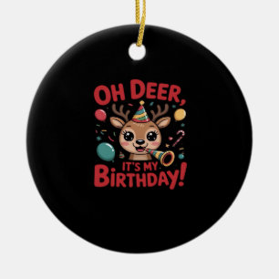 Décoration En Céramique Oh Cerf C'est Mon Anniversaire Mignon Renne Festif