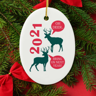 Décoration En Céramique Oh Cerf Renne Noël Vacances Amusant