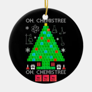 Décoration En Céramique Oh Chemistree Chemist Tree Funny Science Noël