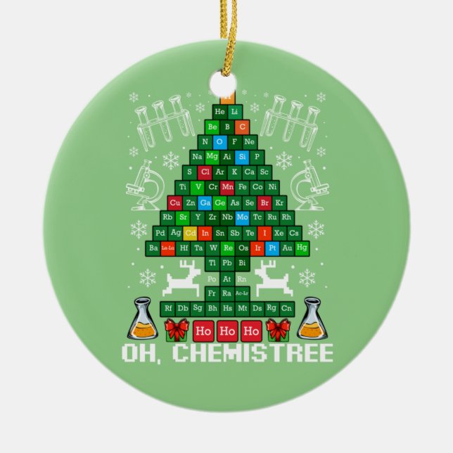 Décoration En Céramique Oh Chemistree Christmas Chemistry Science Periodic (Devant)