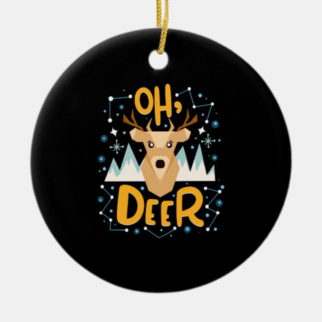 Décoration En Céramique Oh Deer Christmas Pun (Devant)