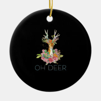 Décoration En Céramique Oh Deer Cute Colorful Deer Minimal Design Ornament