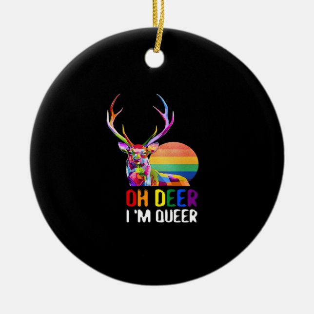 Décoration En Céramique Oh Deer Queer Minimal Modern Style Ornament (Devant)