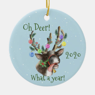 Décoration En Céramique Oh Deer Quelle année la pandémie de Noël 2020