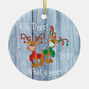 Décoration En Céramique Oh Deer Quelle année Noël Pandémie 2020 bois