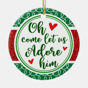 Décoration En Céramique Oh viennent nous a laissés l'adorer Noël de foi de