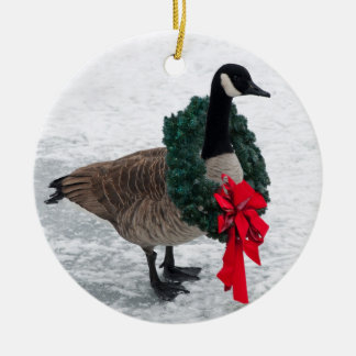 Décoration En Céramique Oie du Canada avec l'ornement de guirlande