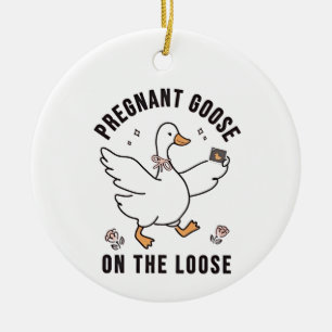 Décoration En Céramique Oie enceinte en liberté Oie de grossesse Oiseau