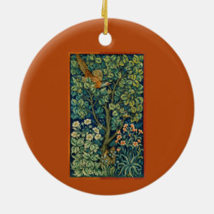 Décoration En Céramique Oiseau de faisan dans un arbre (par William Morris
