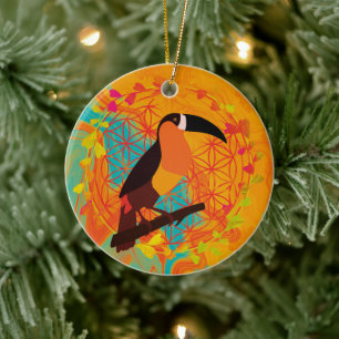 Décoration En Céramique Oiseau de Mandala