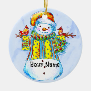 Décoration En Céramique Oiseau de neige