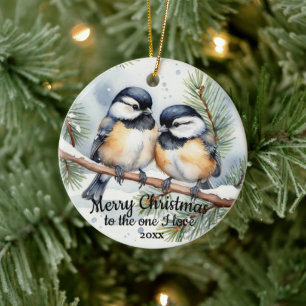 Décoration En Céramique Oiseaux de chickadee mignonésUn que j'aime