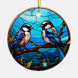 Décoration En Céramique Oiseaux de verre