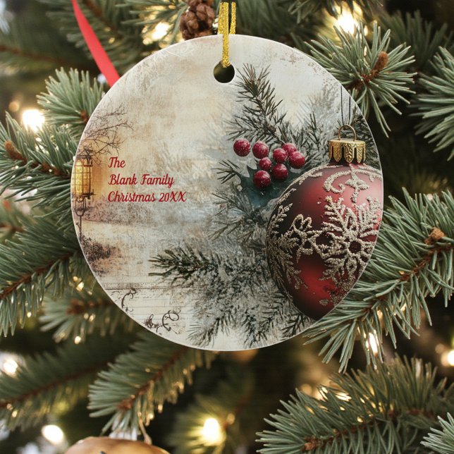 Décoration En Céramique Old Victorian Rustic Family Personalized (Créateur téléchargé)