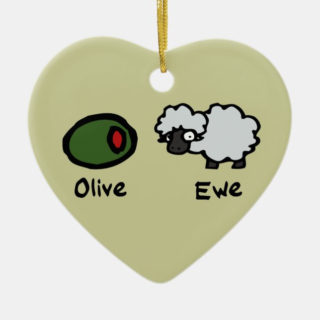 Décoration En Céramique Olive Ewe (Devant)