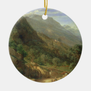 Décoration En Céramique Oliveraies chez Varenna, lac Como, Italie, 1861 (o