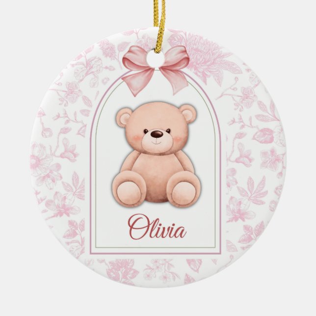 Décoration En Céramique Olivia | Conception personnalisée d'ours en peluch (Devant)