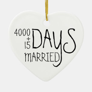 Décoration En Céramique Onzième anniversaire 11 ans mari épouse mariée