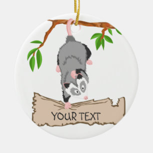 Décoration En Céramique Opossum avec le signe