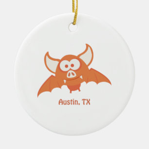 Décoration En Céramique Orange Bat - Austin, TX