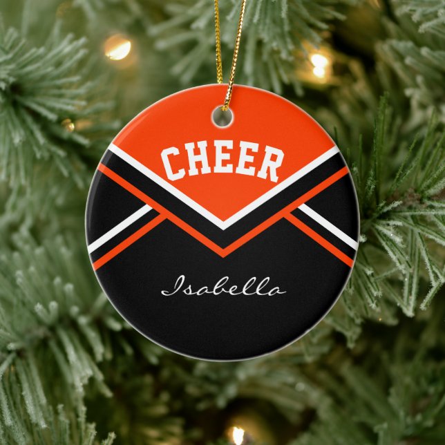 Décoration En Céramique Orange Cheer 2 pour un 📣 Pom-pom girl 💖 (Arbre)