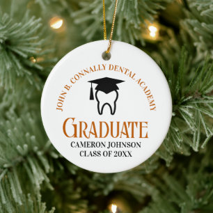 Décoration En Céramique Orange Dental School Custom Graduation Noël