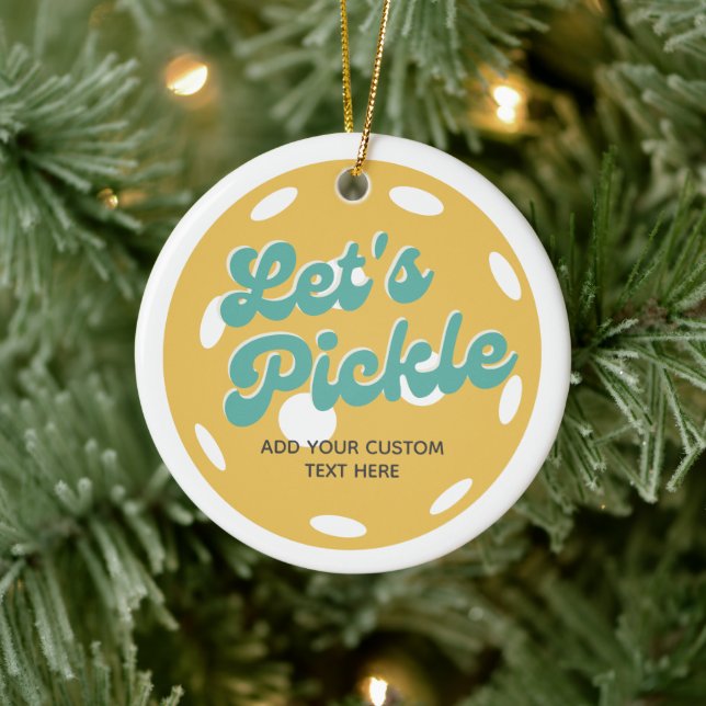 Décoration En Céramique Orange Pickleball Pickle Texte personnalisé (Arbre)