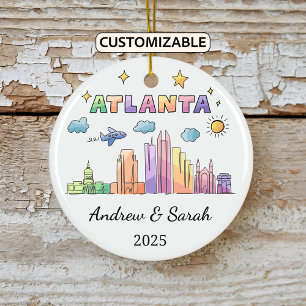Décoration En Céramique Ordinateur Skyline Atlanta personnalisé, Géorgie
