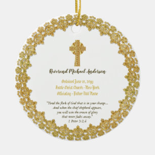 Décoration En Céramique ORDINATION Commémorative don Prêtre Pasteur diacre