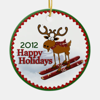 Décoration En Céramique Orignaux inclinés de vacances