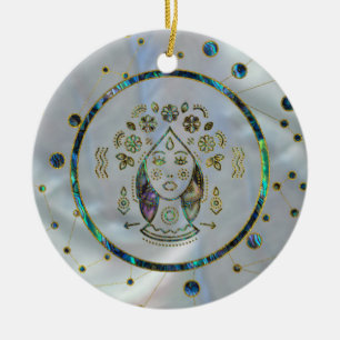 Décoration En Céramique Ormeau d'or de zodiaque de Vierge sur la