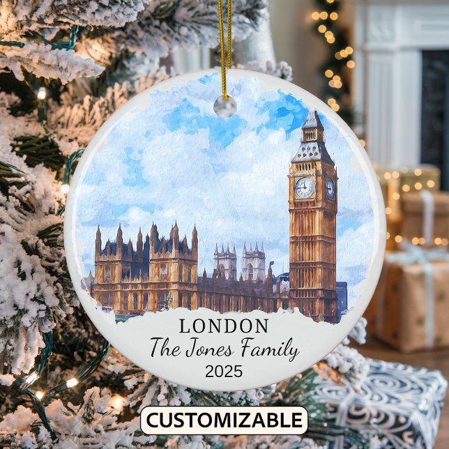 Décoration En Céramique Ornament de Londres personnalisé, Angleterre (Créateur téléchargé)