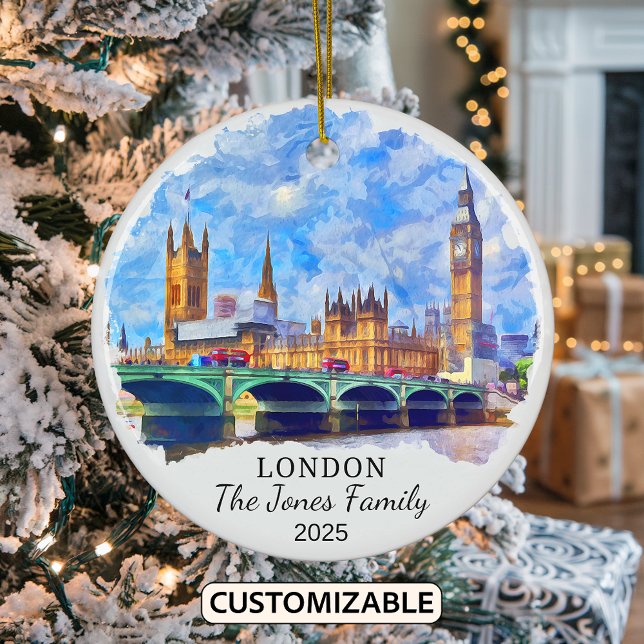 Décoration En Céramique Ornament de Londres personnalisé, Angleterre (Créateur téléchargé)