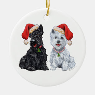 Décoration En Céramique Ornament Scottie & Westie