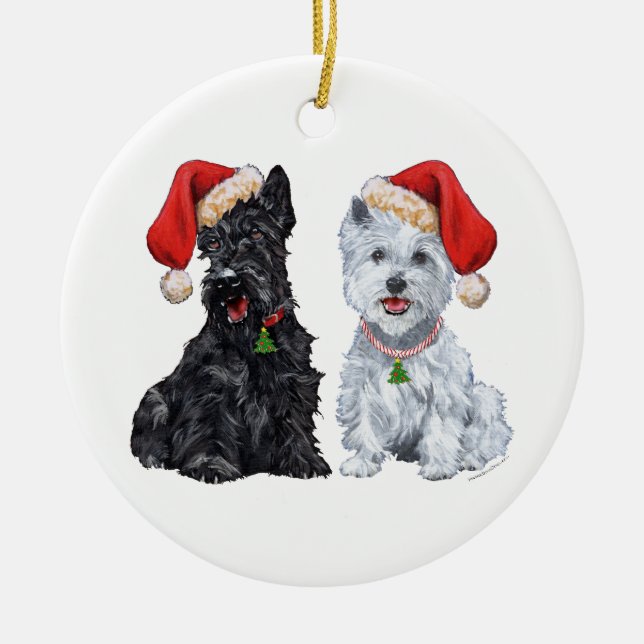 Décoration En Céramique Ornament Scottie & Westie (Devant)