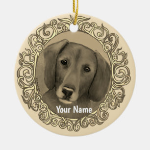 Décoration En Céramique Ornate Dachshund