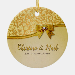 Décoration En Céramique Ornate Elegant Retro Fleurs Abstraites et Feuilles