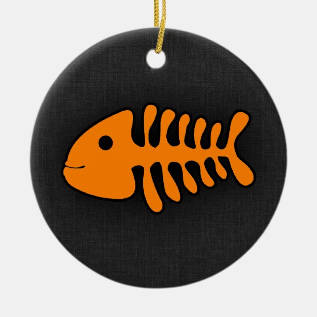 Décoration En Céramique Os de poisson orange (Devant)