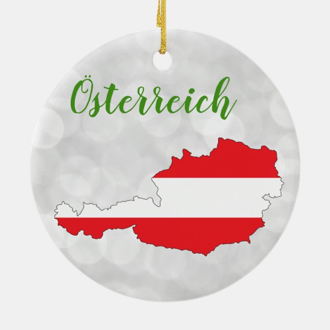 Décoration En Céramique Österreich Autriche Carte du drapeau autrichien (Dos)