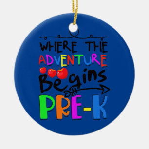 Décoration En Céramique Où l'aventure commence pré k Enfants Garderie