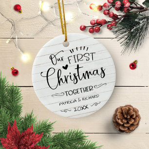 Décoration En Céramique Our First Christmas Together Rustic Farmhouse