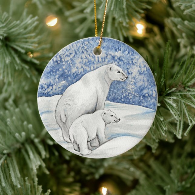 Décoration En Céramique Ours à neiges polaires (Arbre)