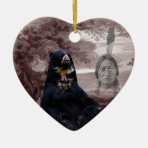 Décoration En Céramique Ours noir amérindien