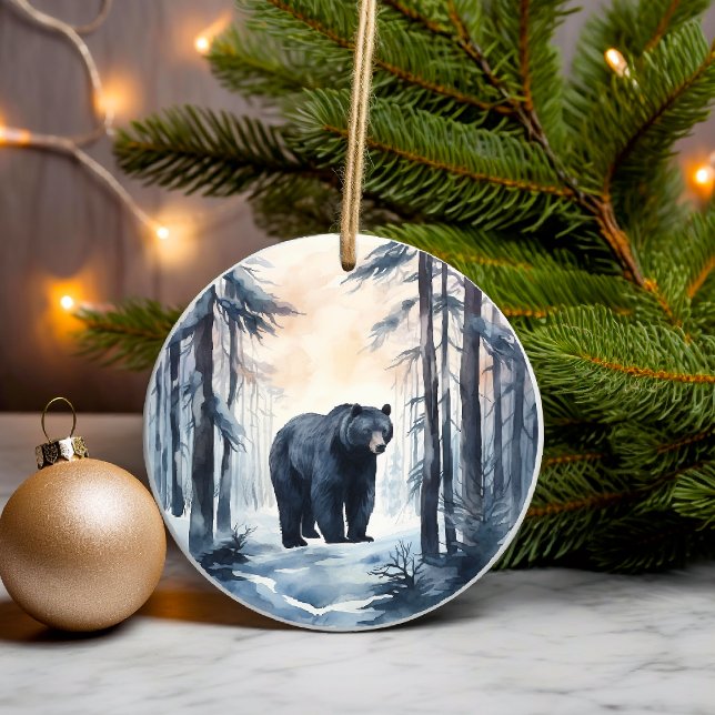 Décoration En Céramique Ours noir sur les animaux forestiers forestiers hi (Créateur téléchargé)