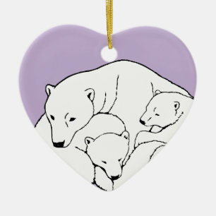 Décoration En Céramique Ours polaire Ornament Mère Bébé Cadeau personnalis