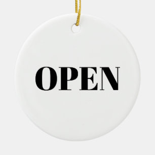 Décoration En Céramique Ouverture / Fermé noir blanc deux côtés boutique