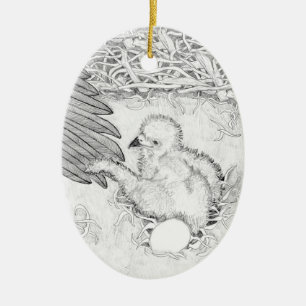 Décoration En Céramique Oval Eagle Ornament SWFL Précieux E14