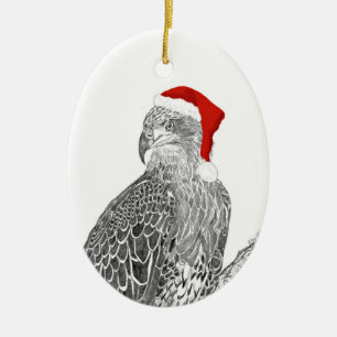 Décoration En Céramique Oval Eagle Père Noël Ornament Sous-Adulte E9 REN
