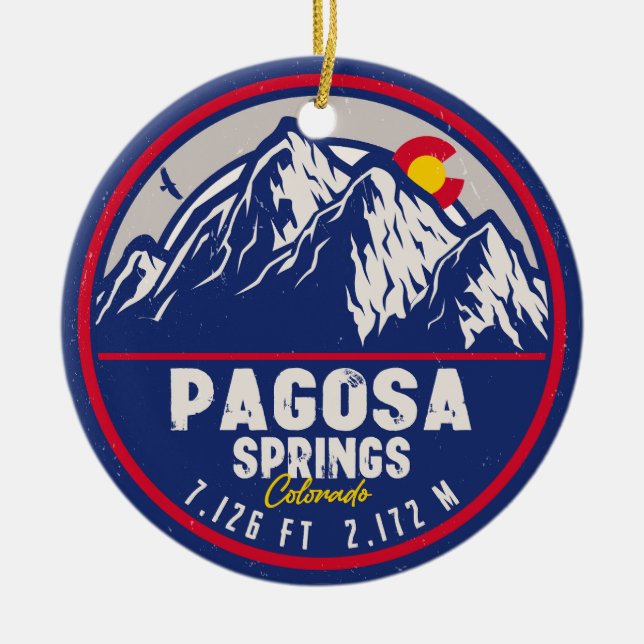 Décoration En Céramique Pagosa Springs Colorado Retro Sunset Mountain (Devant)