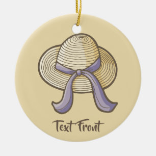 Décoration En Céramique Paille Casquette beige